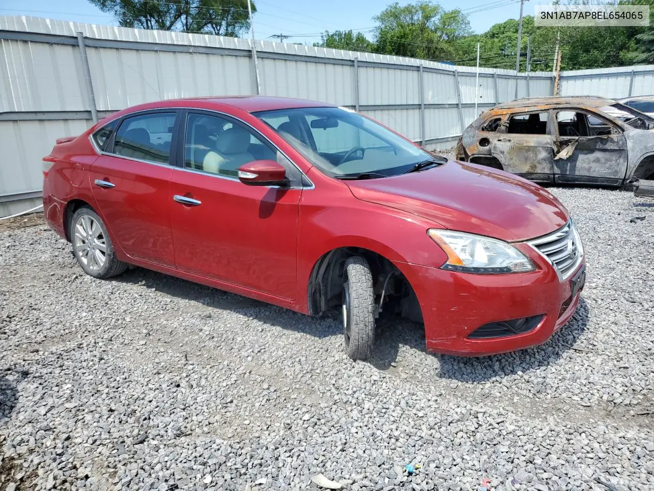 2014 Nissan Sentra S VIN: 3N1AB7AP8EL654065 Lot: 62009175