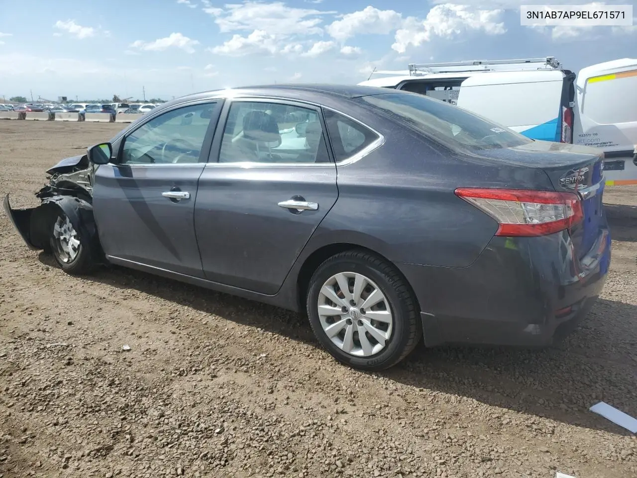 2014 Nissan Sentra S VIN: 3N1AB7AP9EL671571 Lot: 62367425