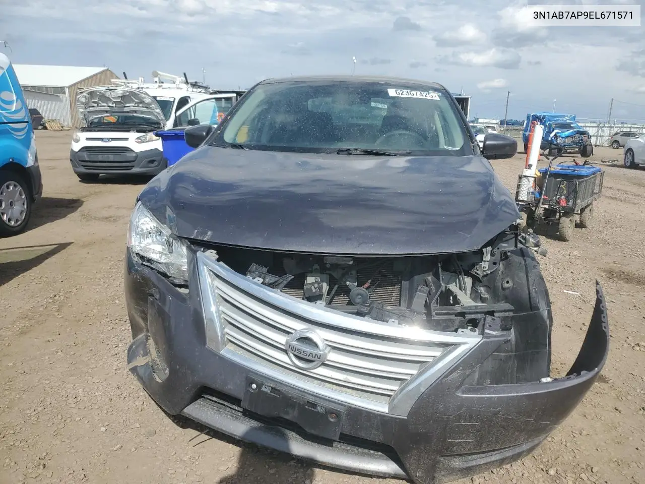 2014 Nissan Sentra S VIN: 3N1AB7AP9EL671571 Lot: 62367425