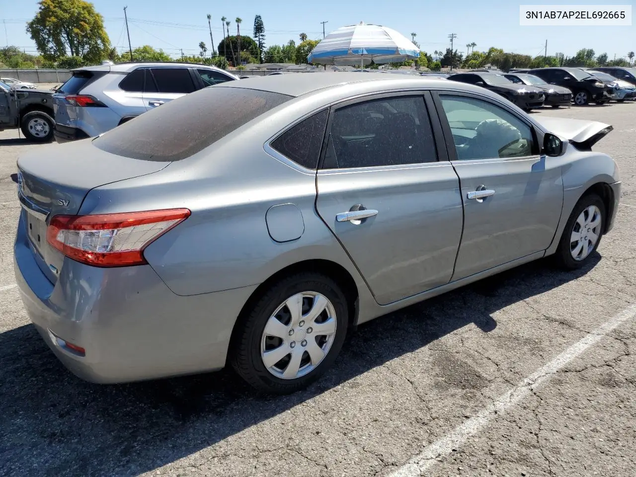 2014 Nissan Sentra S VIN: 3N1AB7AP2EL692665 Lot: 62776185
