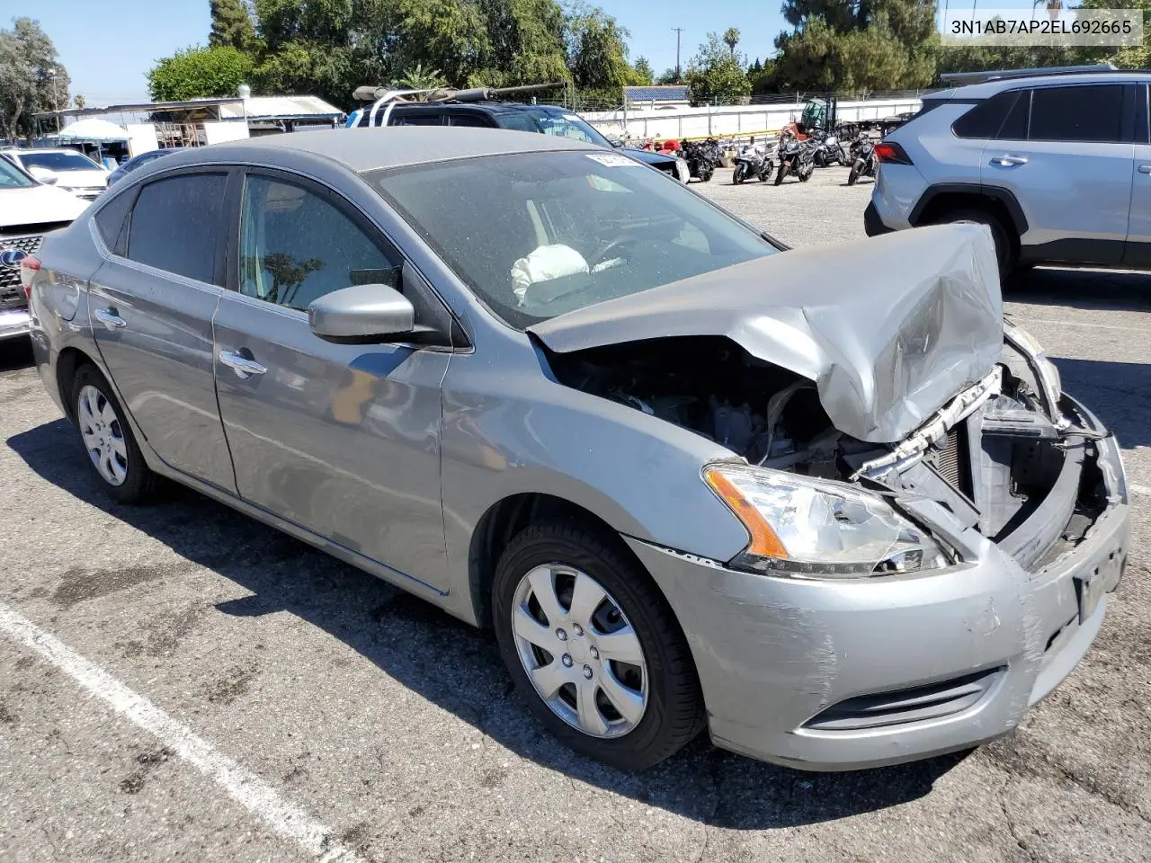 2014 Nissan Sentra S VIN: 3N1AB7AP2EL692665 Lot: 62776185