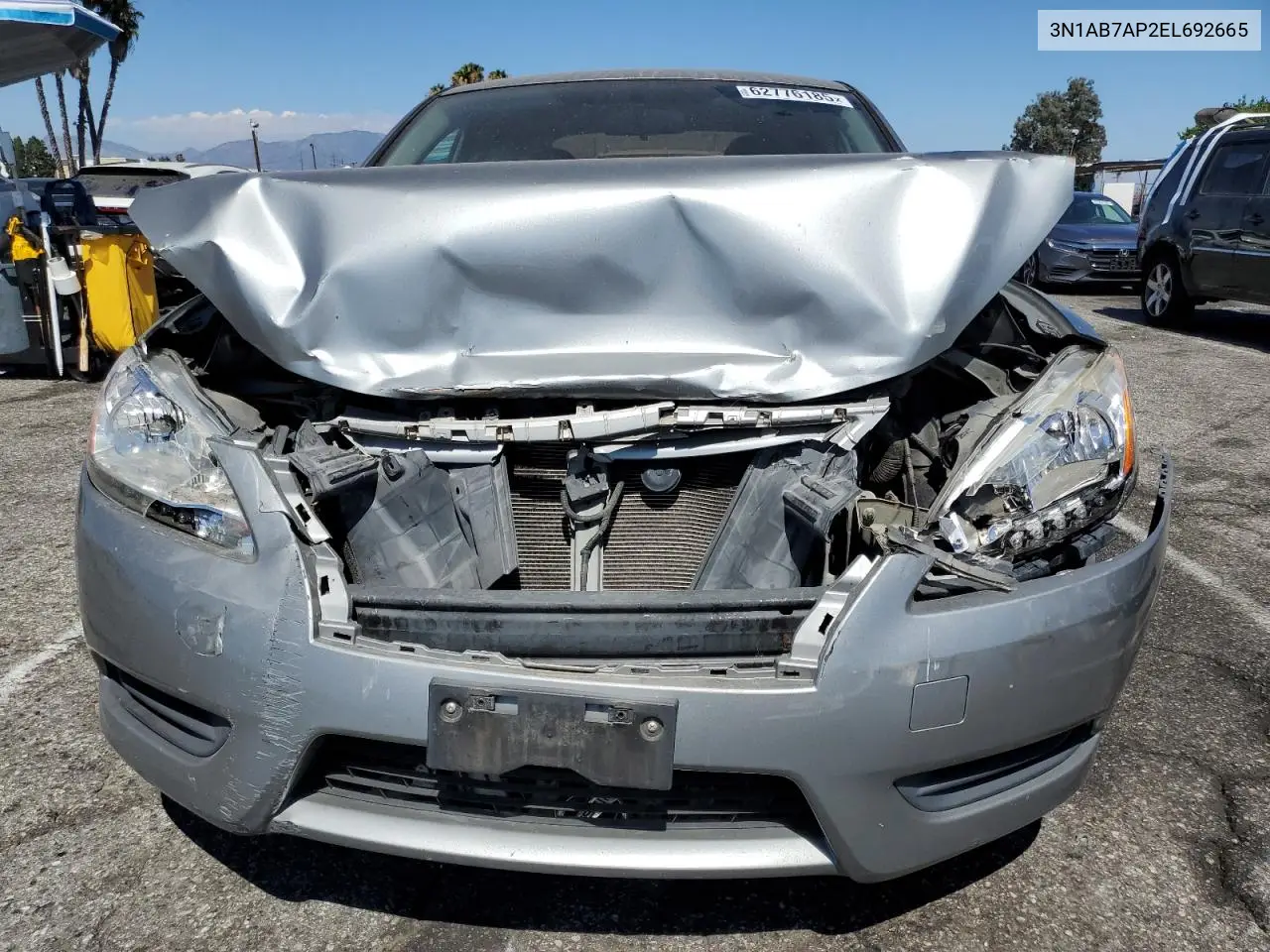 2014 Nissan Sentra S VIN: 3N1AB7AP2EL692665 Lot: 62776185