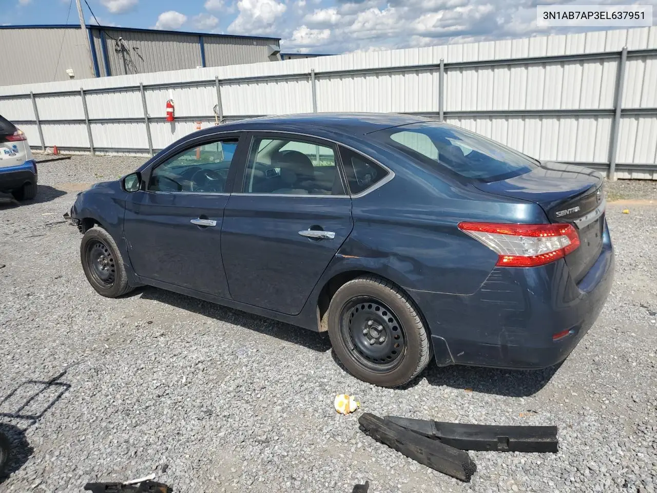 2014 Nissan Sentra S VIN: 3N1AB7AP3EL637951 Lot: 62941775