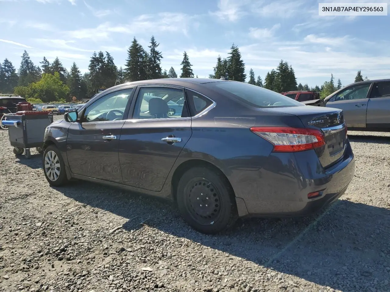 2014 Nissan Sentra S VIN: 3N1AB7AP4EY296563 Lot: 63113745
