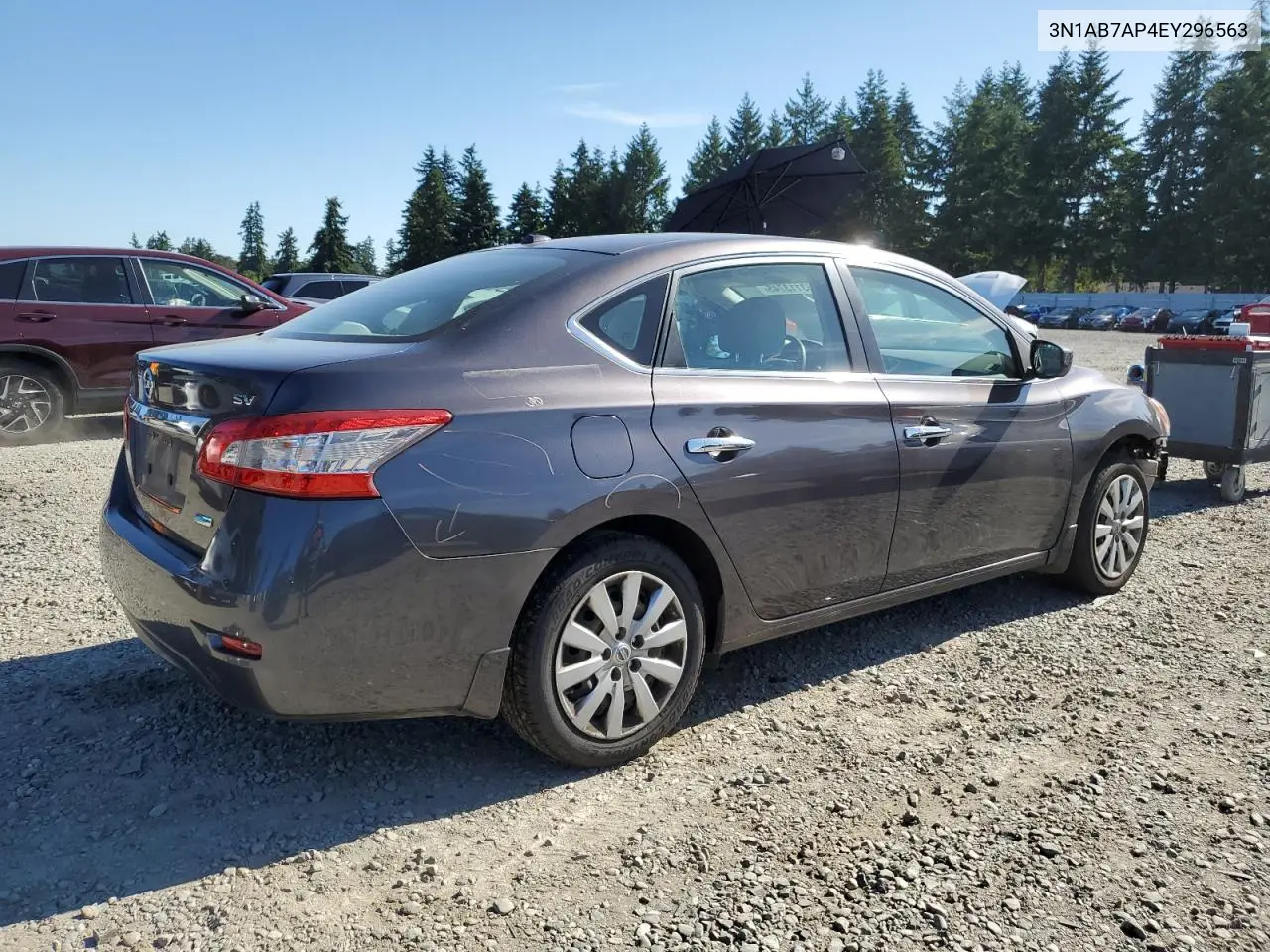 2014 Nissan Sentra S VIN: 3N1AB7AP4EY296563 Lot: 63113745