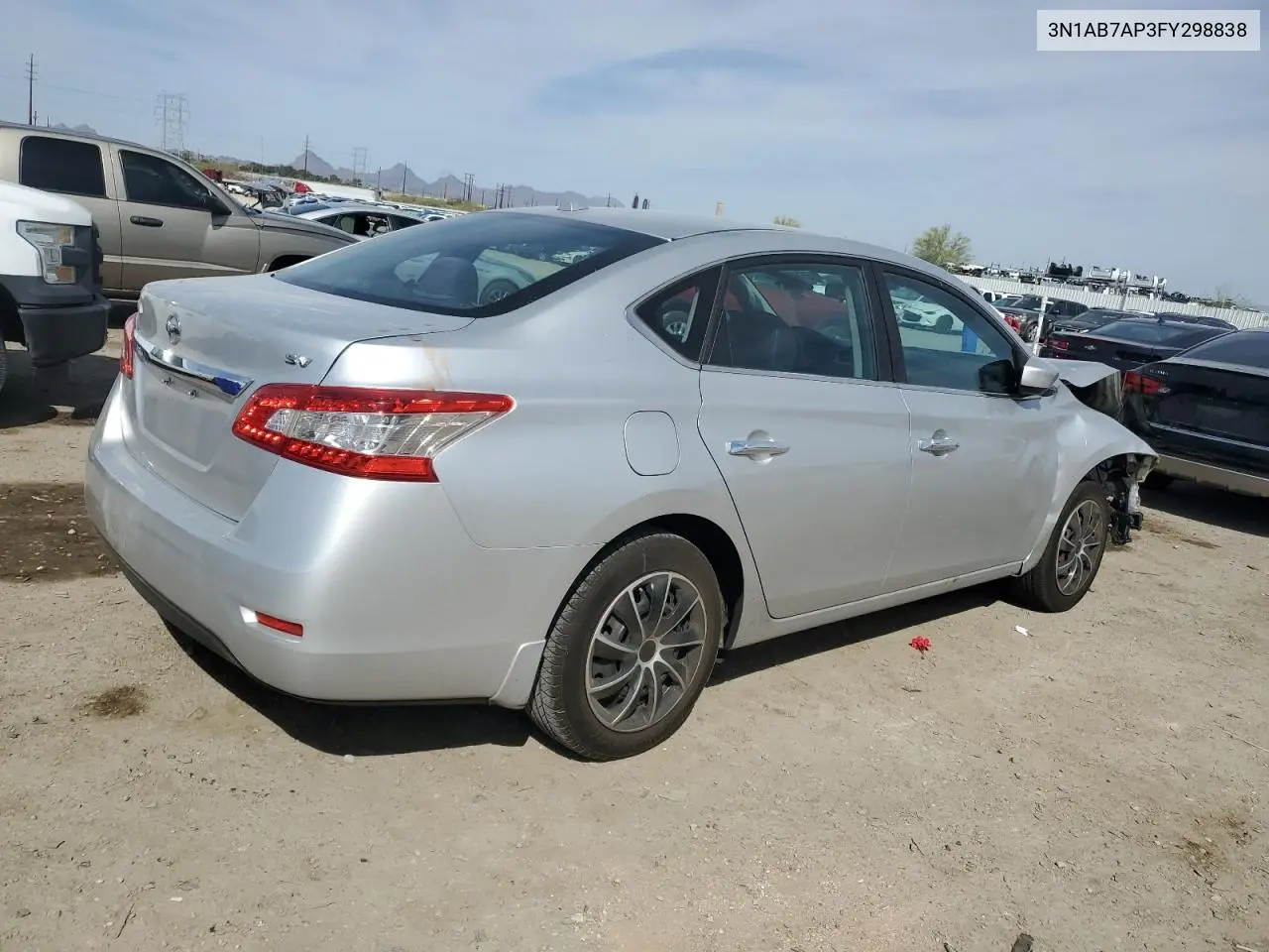 2015 Nissan Sentra S VIN: 3N1AB7AP3FY298838 Lot: 51182135