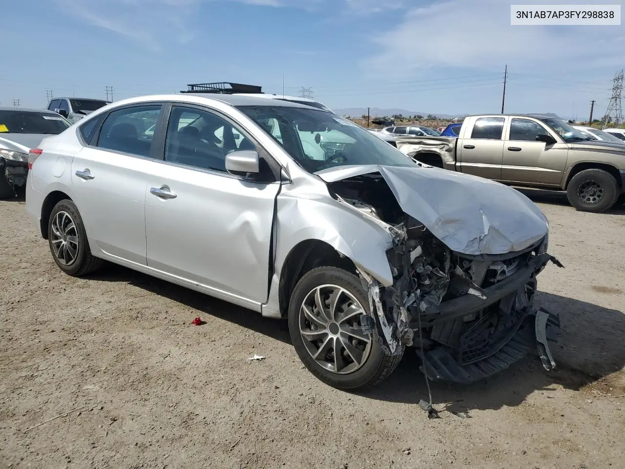 2015 Nissan Sentra S VIN: 3N1AB7AP3FY298838 Lot: 51182135