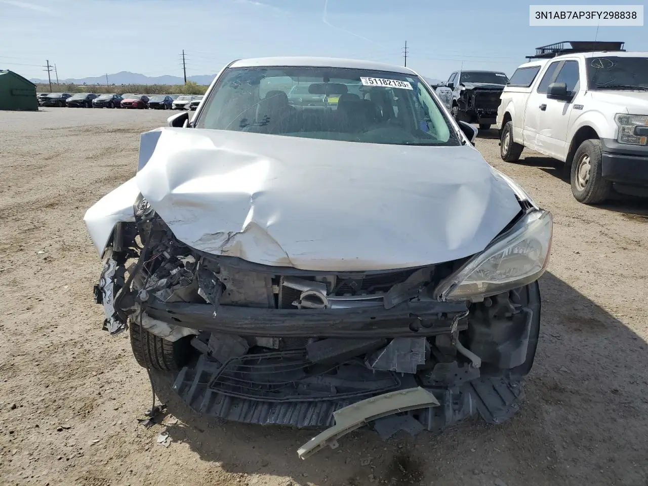 2015 Nissan Sentra S VIN: 3N1AB7AP3FY298838 Lot: 51182135