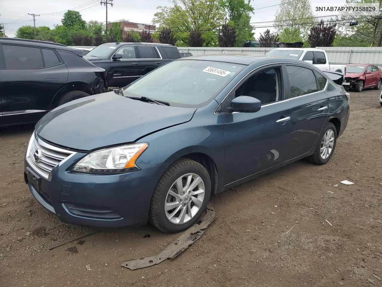 2015 Nissan Sentra S VIN: 3N1AB7AP7FY358829 Lot: 55651495