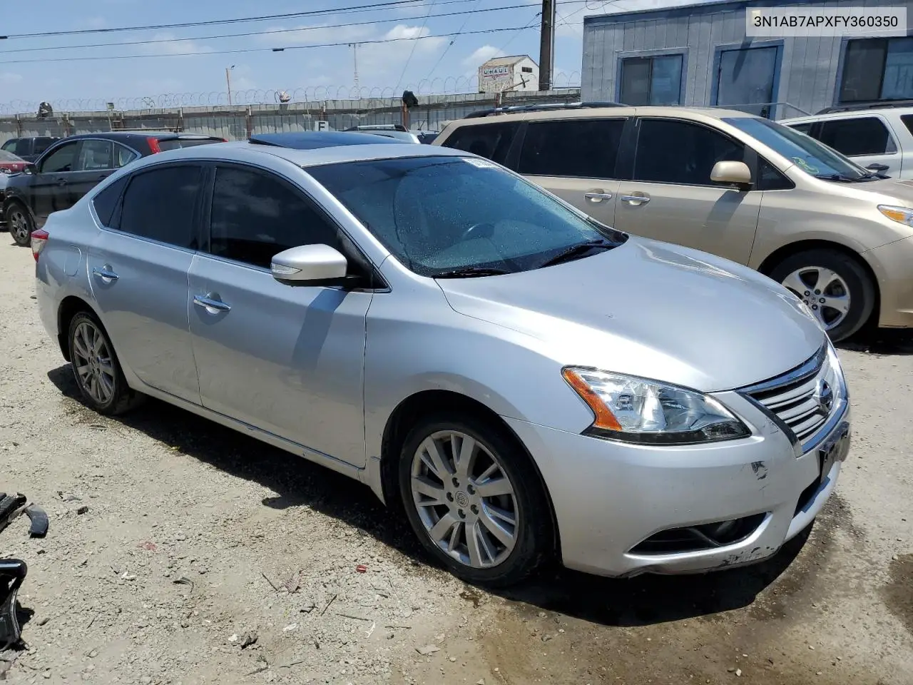 2015 Nissan Sentra S VIN: 3N1AB7APXFY360350 Lot: 57130545