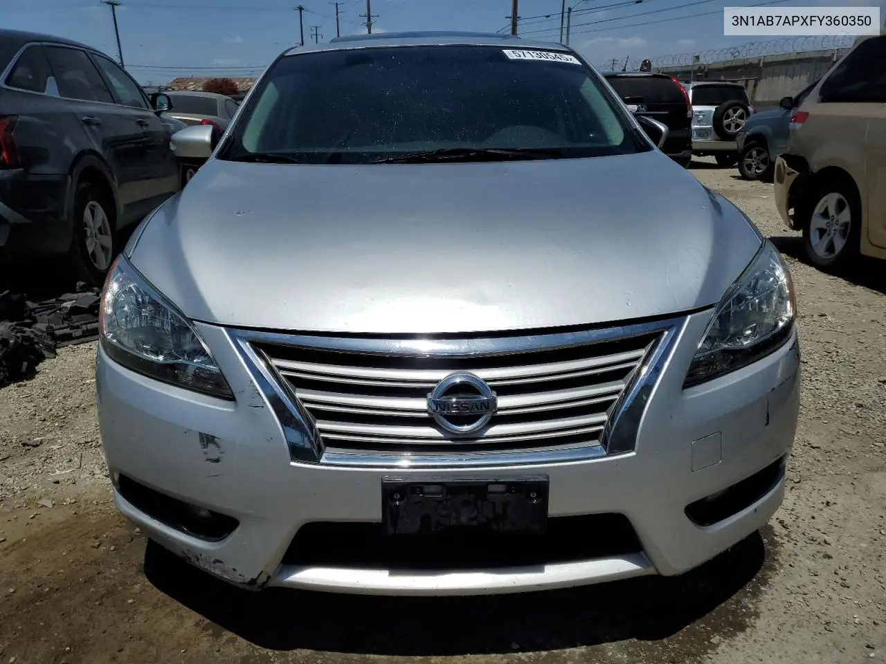 2015 Nissan Sentra S VIN: 3N1AB7APXFY360350 Lot: 57130545