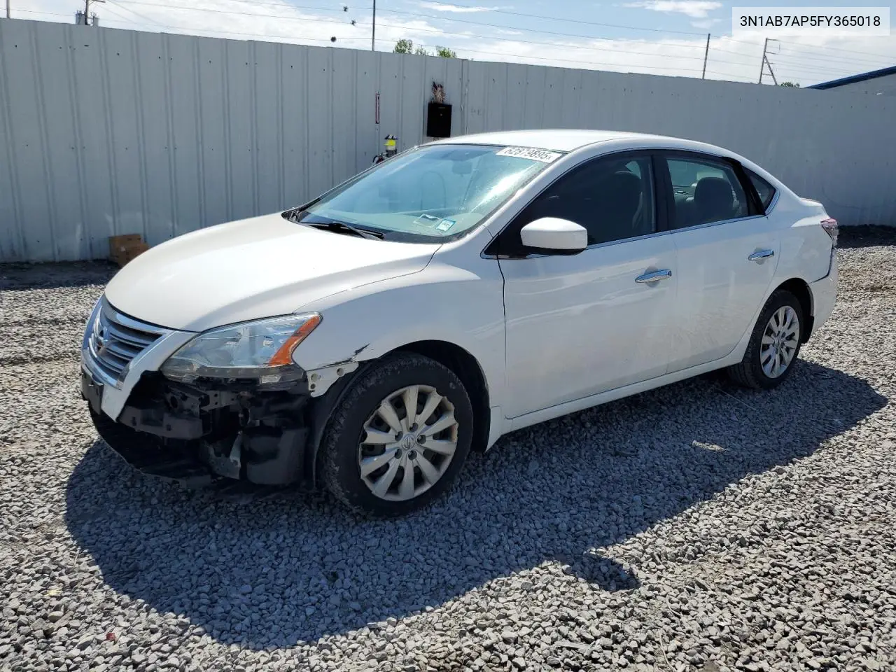 2015 Nissan Sentra S VIN: 3N1AB7AP5FY365018 Lot: 62879895