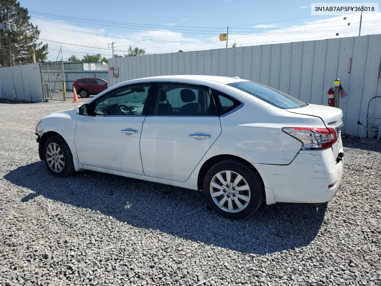 2015 Nissan Sentra S VIN: 3N1AB7AP5FY365018 Lot: 62879895