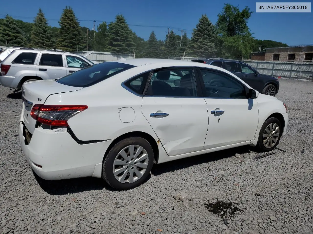 2015 Nissan Sentra S VIN: 3N1AB7AP5FY365018 Lot: 62879895