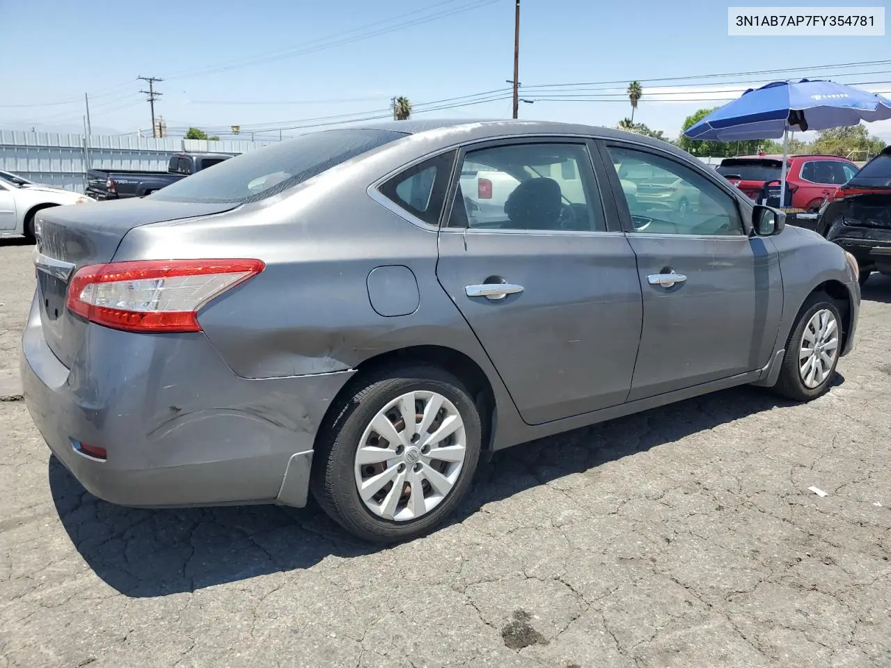 2015 Nissan Sentra S VIN: 3N1AB7AP7FY354781 Lot: 62899305
