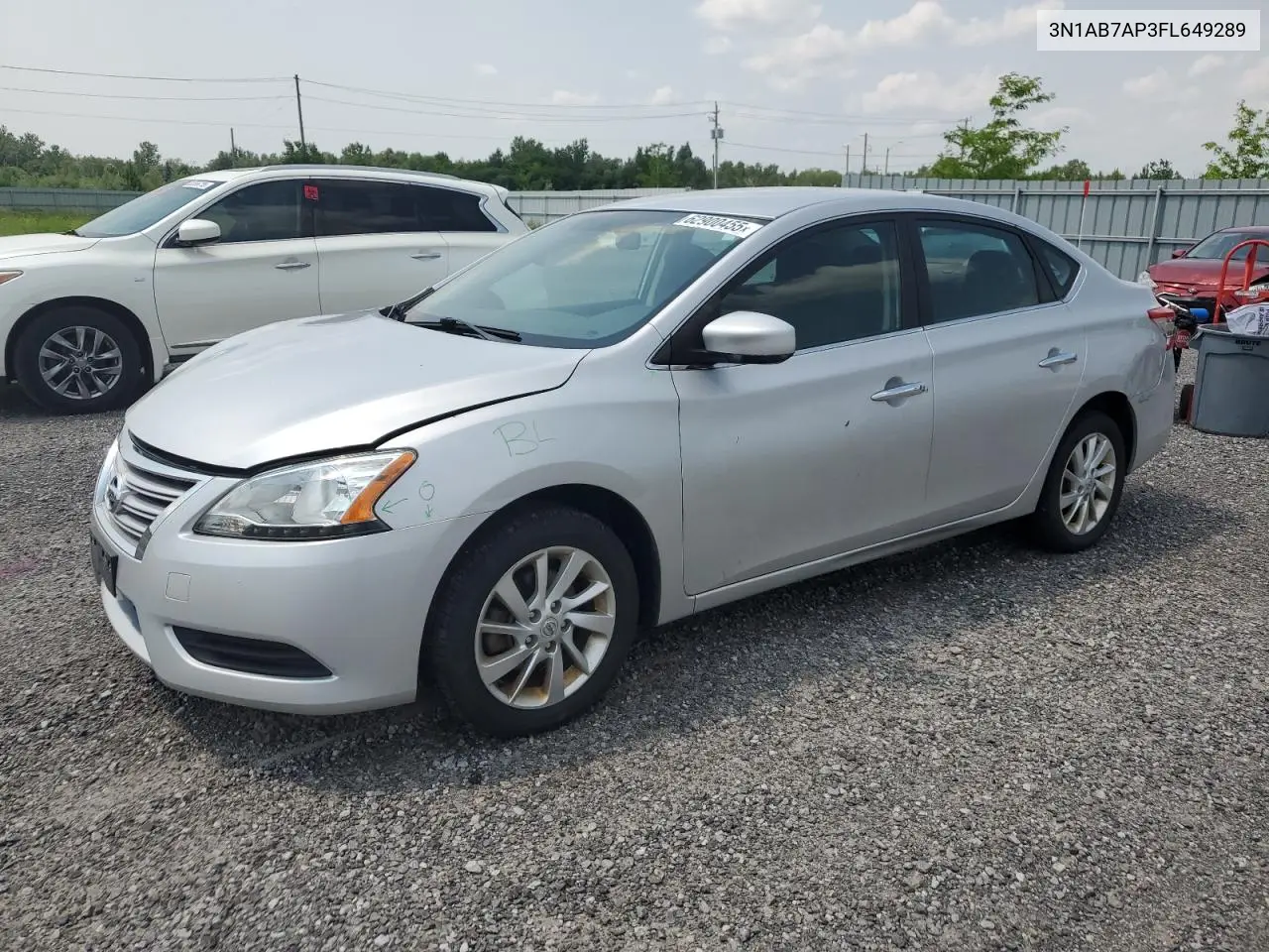 2015 Nissan Sentra S VIN: 3N1AB7AP3FL649289 Lot: 62900455