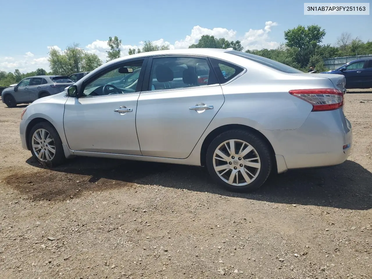 2015 Nissan Sentra S VIN: 3N1AB7AP3FY251163 Lot: 63312165