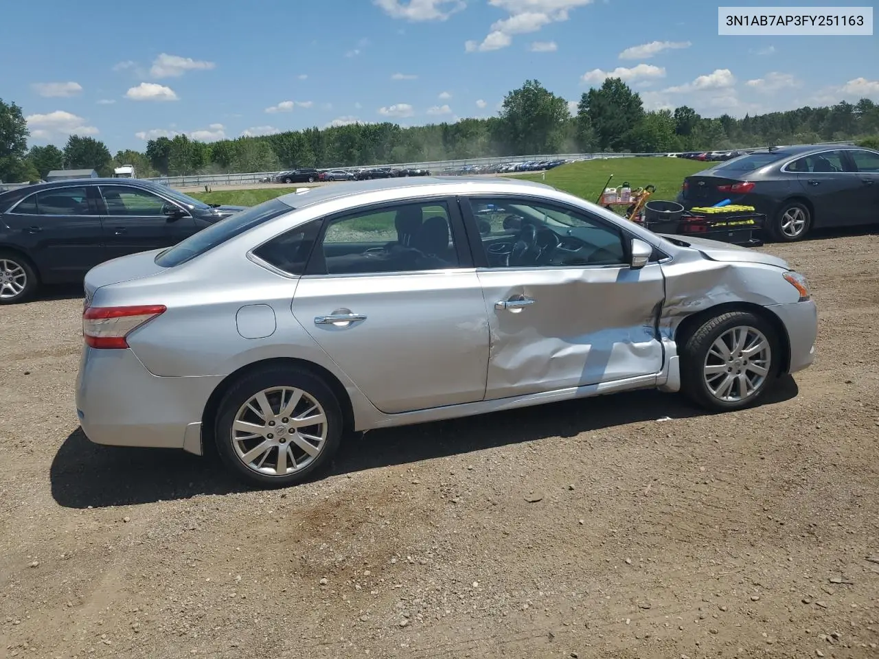 2015 Nissan Sentra S VIN: 3N1AB7AP3FY251163 Lot: 63312165