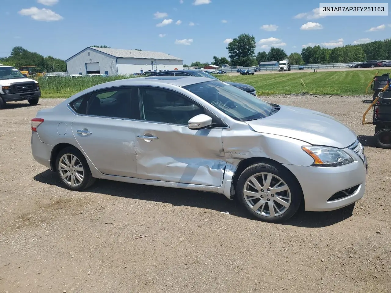 2015 Nissan Sentra S VIN: 3N1AB7AP3FY251163 Lot: 63312165