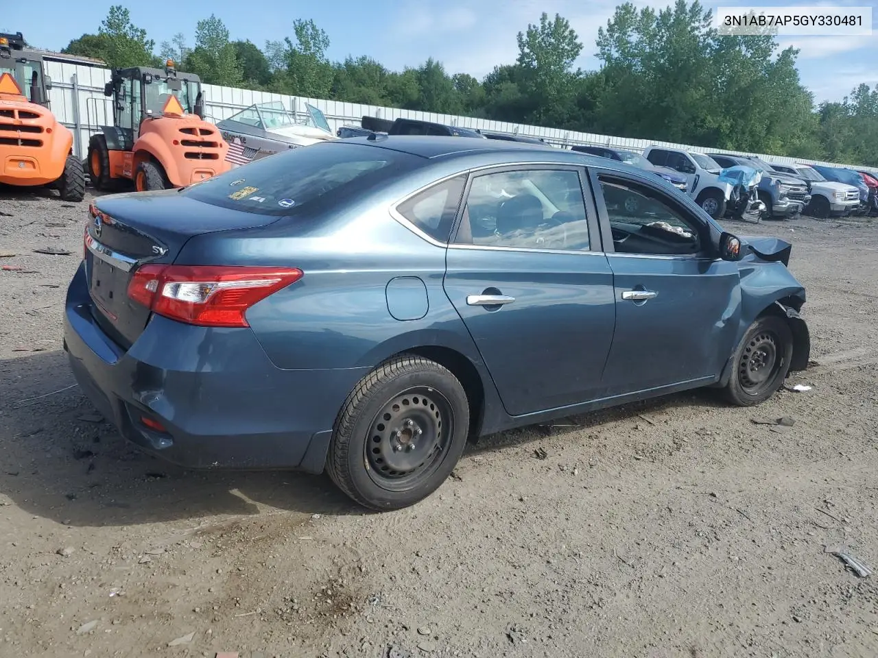 2016 Nissan Sentra S VIN: 3N1AB7AP5GY330481 Lot: 56326185