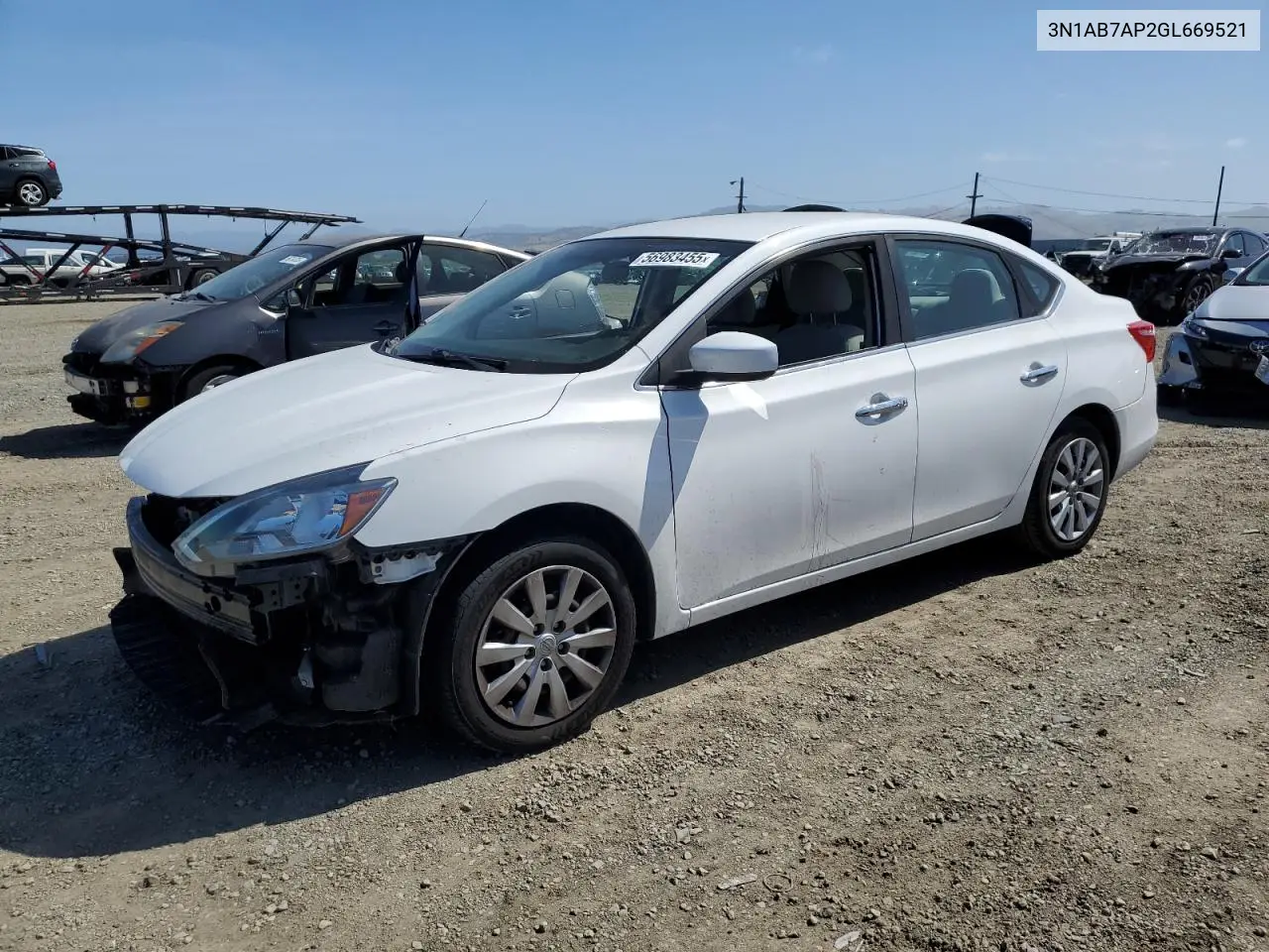 2016 Nissan Sentra S VIN: 3N1AB7AP2GL669521 Lot: 56983455