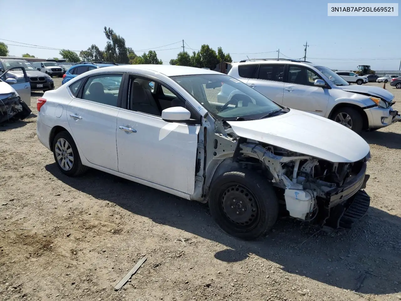 2016 Nissan Sentra S VIN: 3N1AB7AP2GL669521 Lot: 56983455