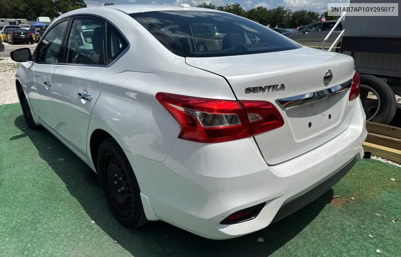 2016 Nissan Sentra S VIN: 3N1AB7AP1GY295017 Lot: 57305695