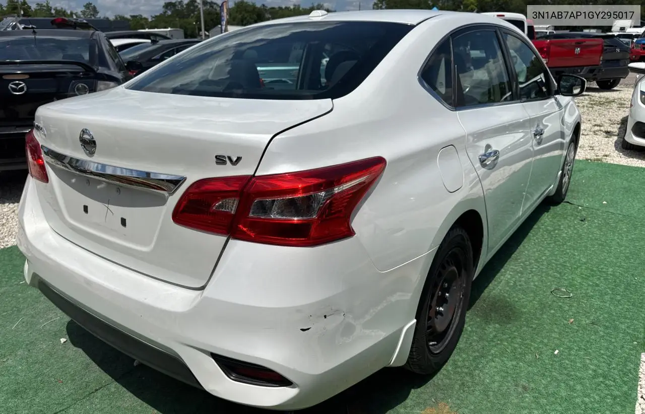 2016 Nissan Sentra S VIN: 3N1AB7AP1GY295017 Lot: 57305695