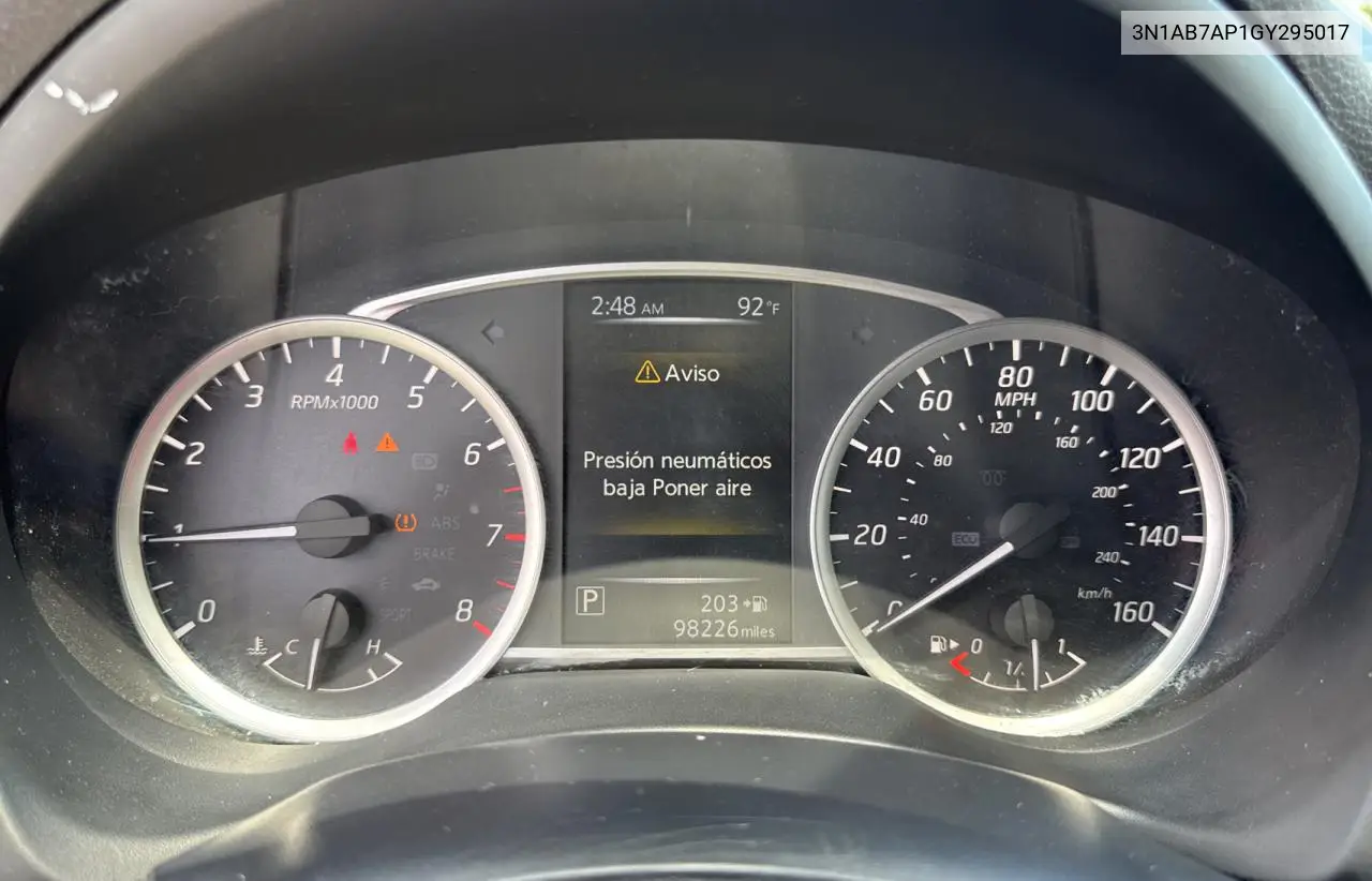 2016 Nissan Sentra S VIN: 3N1AB7AP1GY295017 Lot: 57305695