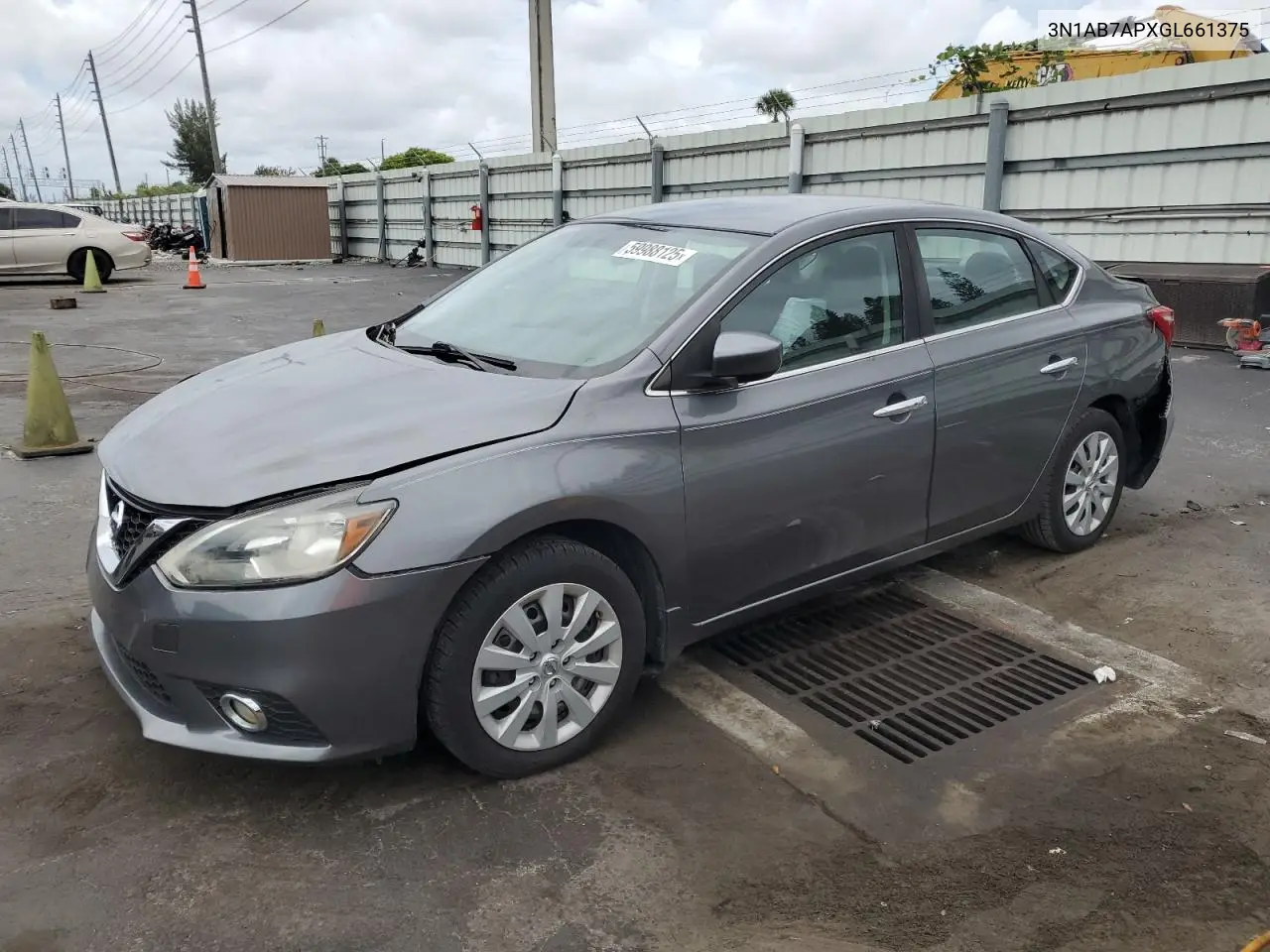 2016 Nissan Sentra S VIN: 3N1AB7APXGL661375 Lot: 59988125