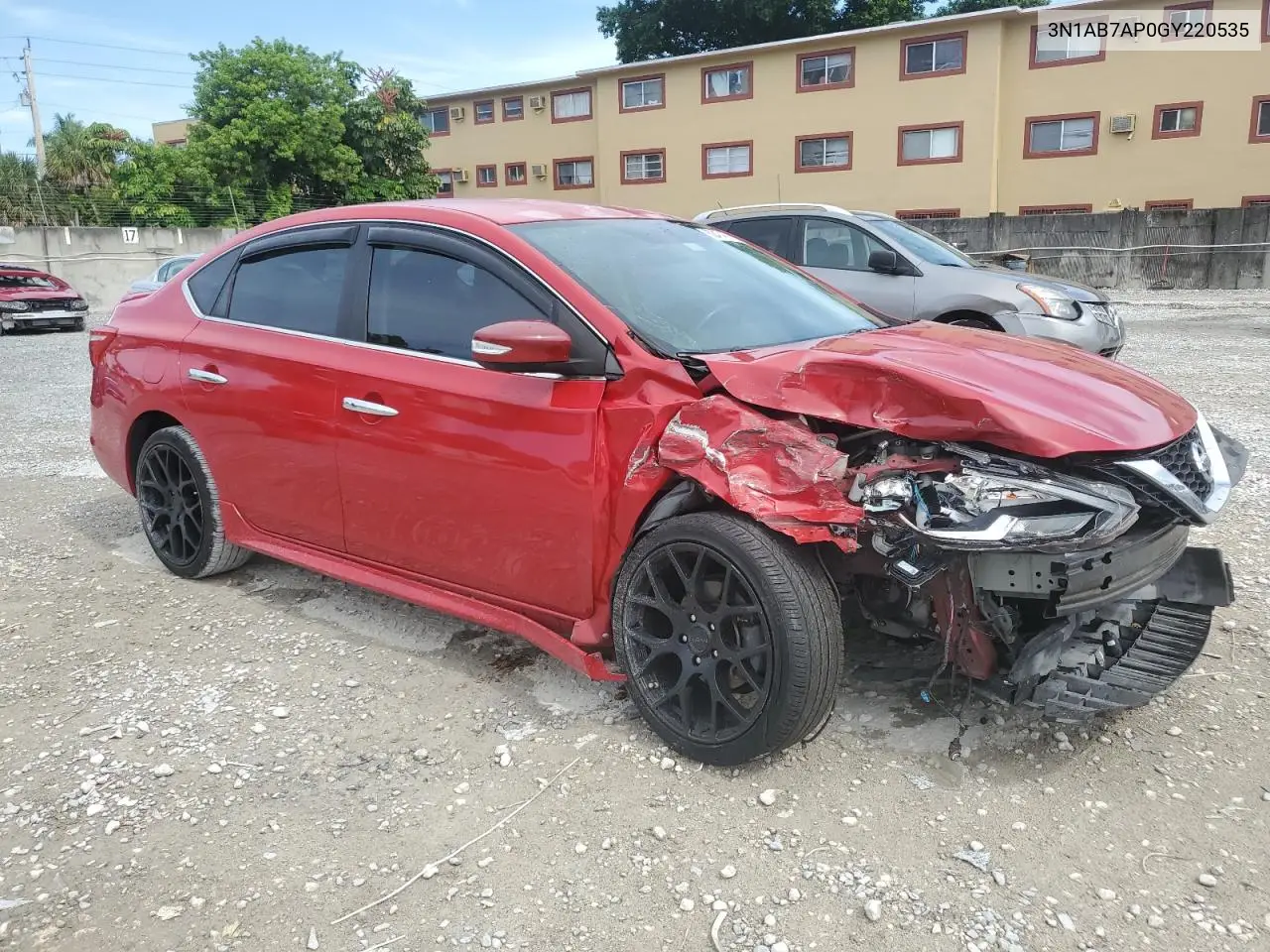 2016 Nissan Sentra S VIN: 3N1AB7AP0GY220535 Lot: 62474615