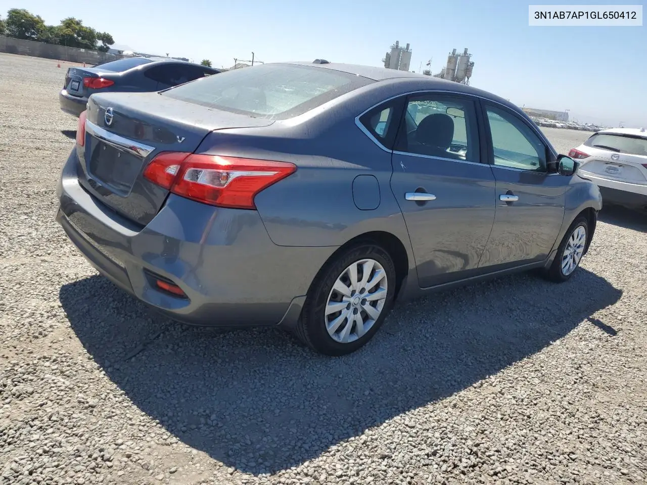 2016 Nissan Sentra S VIN: 3N1AB7AP1GL650412 Lot: 62941675
