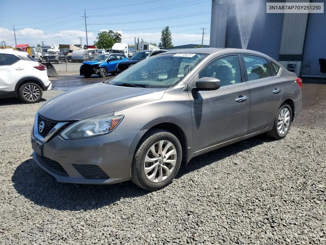 2016 Nissan Sentra S VIN: 3N1AB7AP7GY251250 Lot: 63148625