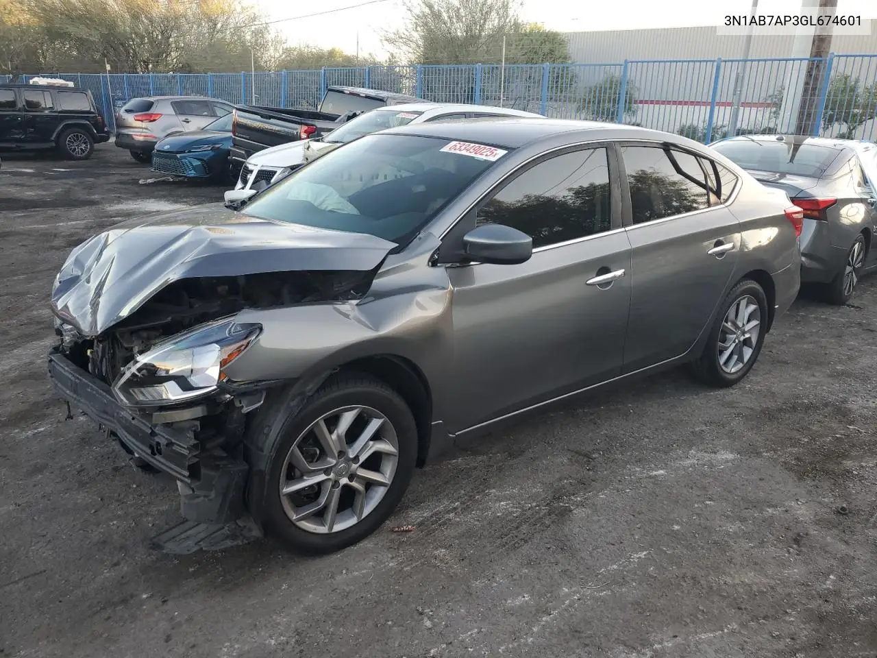 2016 Nissan Sentra S VIN: 3N1AB7AP3GL674601 Lot: 63349025