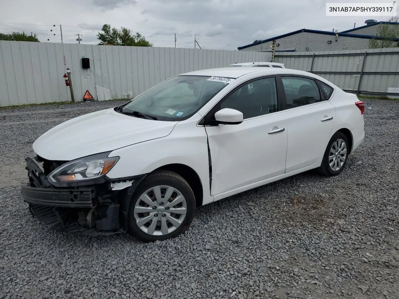 2017 Nissan Sentra S VIN: 3N1AB7AP5HY339117 Lot: 56756375