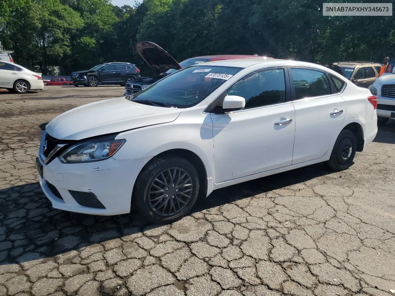 2017 Nissan Sentra S VIN: 3N1AB7APXHY345673 Lot: 57078125