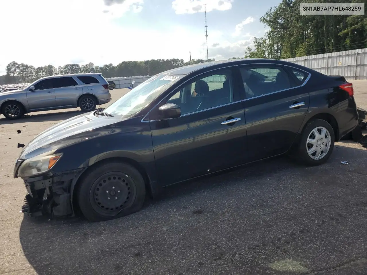 2017 Nissan Sentra S VIN: 3N1AB7AP7HL648259 Lot: 62917145