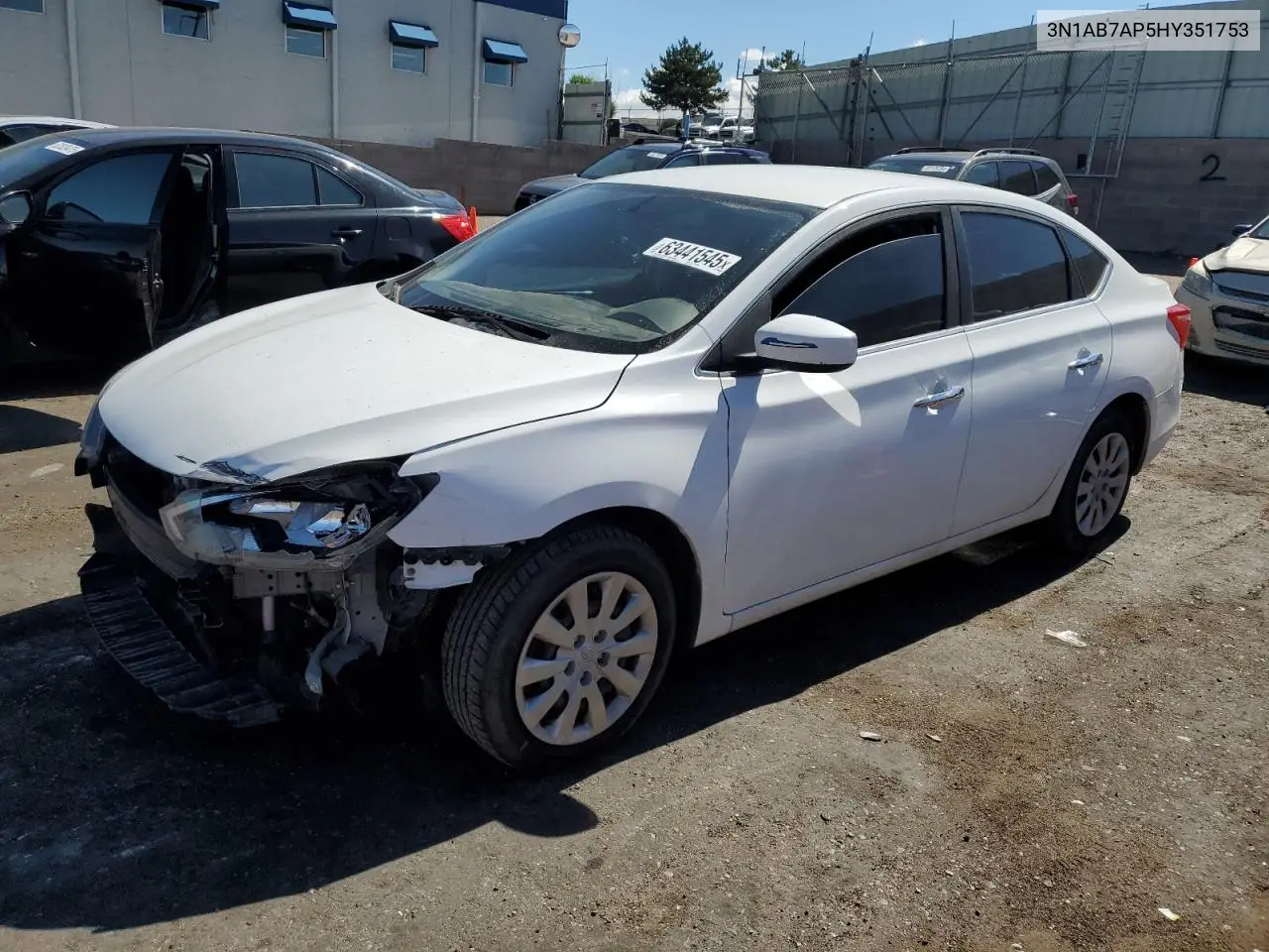 2017 Nissan Sentra S VIN: 3N1AB7AP5HY351753 Lot: 63441545