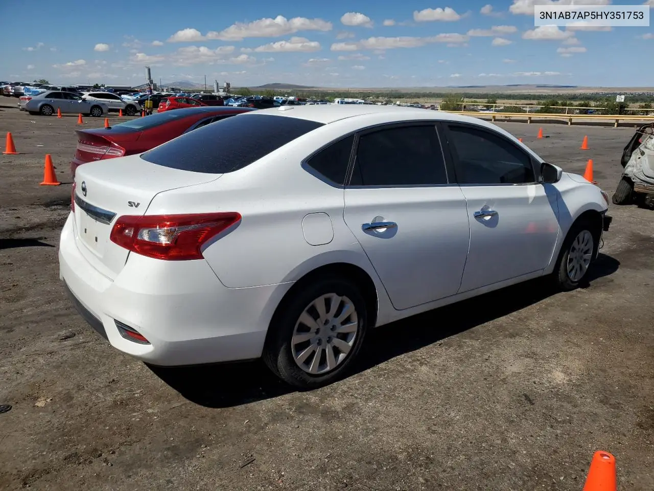 2017 Nissan Sentra S VIN: 3N1AB7AP5HY351753 Lot: 63441545