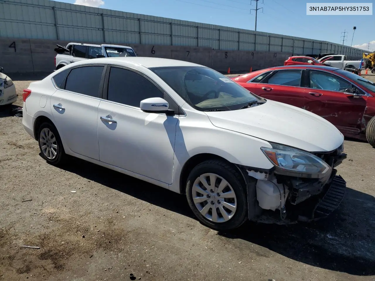 2017 Nissan Sentra S VIN: 3N1AB7AP5HY351753 Lot: 63441545