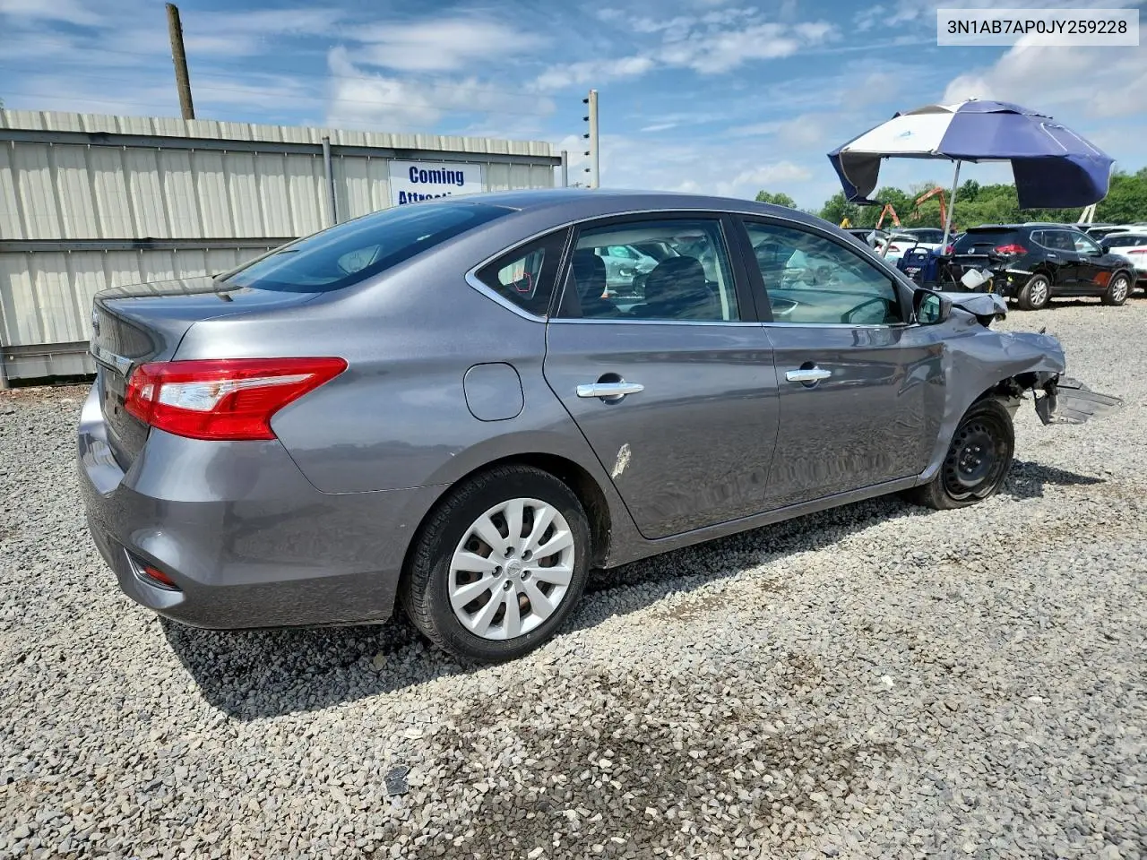 2018 Nissan Sentra S VIN: 3N1AB7AP0JY259228 Lot: 62755735