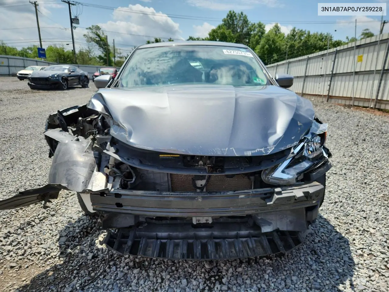 2018 Nissan Sentra S VIN: 3N1AB7AP0JY259228 Lot: 62755735