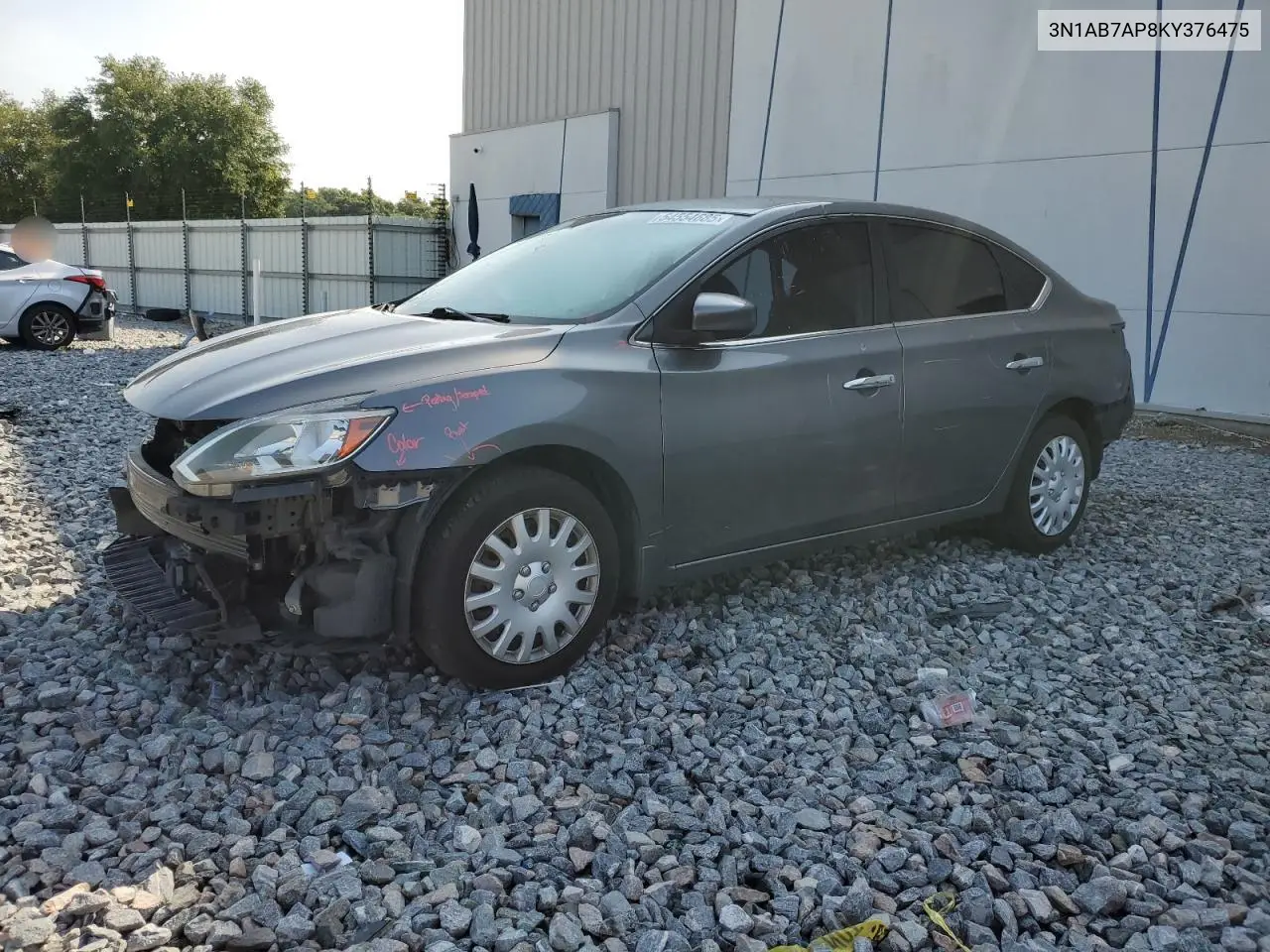 2019 Nissan Sentra S VIN: 3N1AB7AP8KY376475 Lot: 54554685