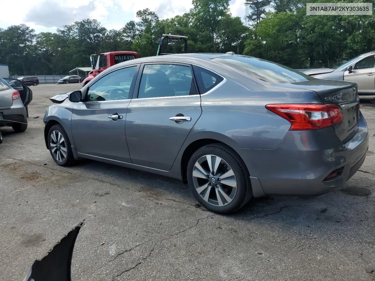 2019 Nissan Sentra S VIN: 3N1AB7AP2KY303635 Lot: 56397585