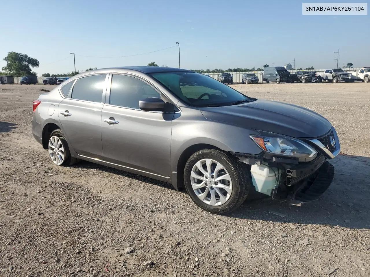 2019 Nissan Sentra S VIN: 3N1AB7AP6KY251104 Lot: 56706255