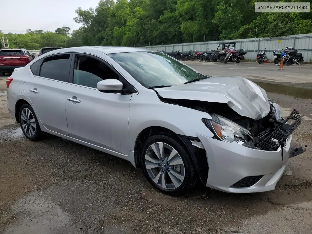 2019 Nissan Sentra S VIN: 3N1AB7AP5KY211483 Lot: 56850785