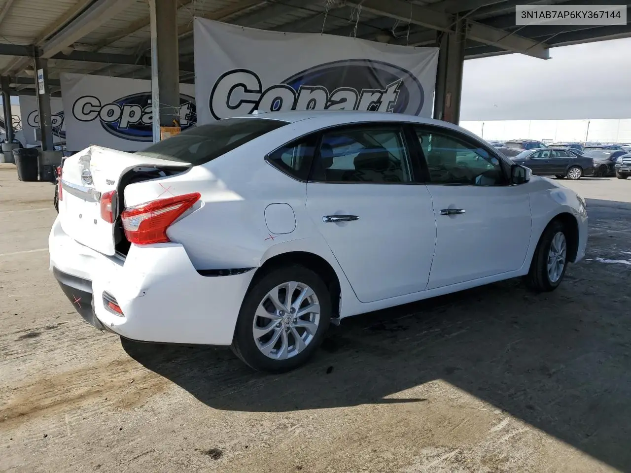 2019 Nissan Sentra S VIN: 3N1AB7AP6KY367144 Lot: 62607415