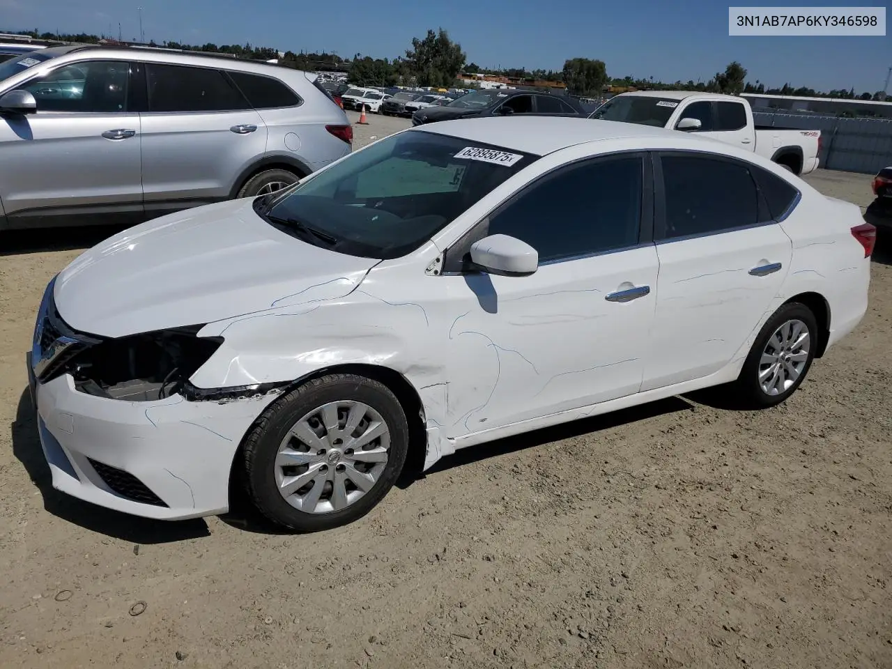 2019 Nissan Sentra S VIN: 3N1AB7AP6KY346598 Lot: 62895875