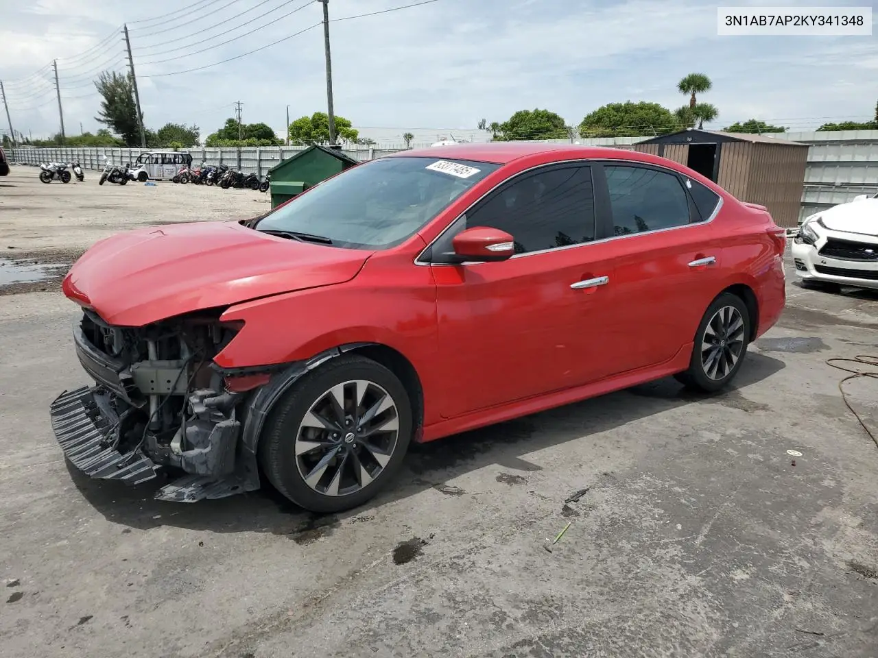 2019 Nissan Sentra S VIN: 3N1AB7AP2KY341348 Lot: 63371485