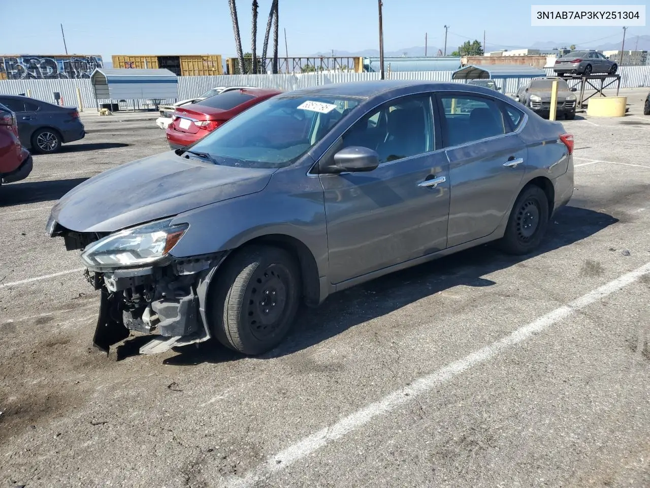 2019 Nissan Sentra S VIN: 3N1AB7AP3KY251304 Lot: 63510195